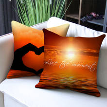 Fuwatacchi Sunset Couple Love Cushion Cover Valentine's Day Gift Newlyweds Wedding Anniversary Home Decoration Boho Pillow Cover 2024 - buy cheap