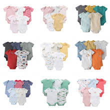 2021 summer 5pcs/pack baby boy girl clothes set short sleeve romper born clothes unisex newborn costume clothing cotton 6-24M 2024 - buy cheap