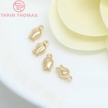 20PCS 7.5x4MM 24K Champagne Gold Color Plated Brass Flower Bud Charms Pendants High Quality Diy Jewelry Accessories 2024 - buy cheap