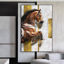 Pinturas en lienzo de Arte Moderno de animales, carteles e impresiones de caballos, imágenes artísticas de pared de estilo nórdico para sala de estar, decoración del hogar (sin marco) 2024 - compra barato