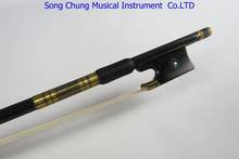 Strong plaid black Carbon fiber violin bow 4/4,good balance Titanium Mounted 2024 - buy cheap