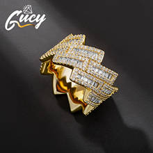 GUCY Fashion Irregular CZ Rings Micro Paved Full Bling Iced Out Cubic Zircon Luxury  Hip Hop Jewelry Gift 2024 - buy cheap