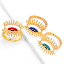Adjustable Lovely Red Heart Evil Eye Rings For Women Fashion Lady's Minimalist Gold Heart Evil Eyes Finger Rings men jewelry 2024 - buy cheap