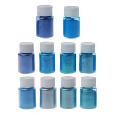10 Colors Sea Blue Mica Powder Pearl Pigment Epoxy Resin Colorant Cosmetic Grade Make up Soap Making Pearl Color Dye Kit 2024 - buy cheap