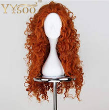 YYsoo-peluca larga y rizada de Color naranja para niñas, cabellera sintética roja de onda profunda para Halloween, Cosplay, fibra resistente al calor 2024 - compra barato