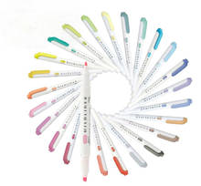 Zebra-conjunto de marcadores mildliner 25, caneta de ponta dupla, iluminador, ferramenta criativa, escritório, escola 2024 - compre barato