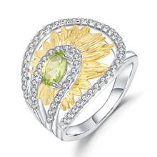 Женское кольцо gemb's BALLET, из серебра 925 пробы с подсолнечником, 0,86ct 2022 - купить недорого