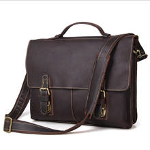 Портфель MAHEU мужской из натуральной кожи, сумка-тоут из кожи Крейзи Хорс для ноутбука 15 дюймов, винтажный чемоданчик в деловом стиле 2024 - купить недорого