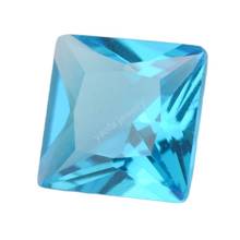 Wholesale Price 2x2~12x12mm 5A Light Sea Blue Glass Gems Square Princess Shape Loose Glass Stone Beads For Jewelry 2024 - buy cheap