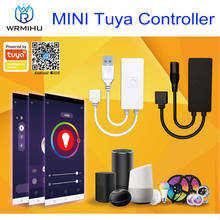 Minicontrolador LED inteligente para tiras, controlador inteligente con WiFi, DC5-24V, Alexa, Google Voice, iOS, Android, interfaz USB, CC 2024 - compra barato