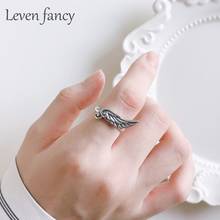 Leven Fancy / Retro 925 Sterling Silver Single Adjustable Angel Wings Ring for Women Female Engagement Rings University Girls 2024 - buy cheap