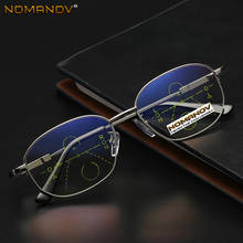 Round Memory Frame Blu Light Blocking Lens Men Women Progressive Multifocus Reading Glasses Add 75 100 125 150 175 200 To 400 2024 - buy cheap