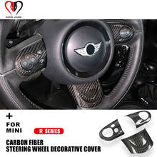 Real Carbon Fiber Steering Wheel Covers Interior Decorative Sticker For Mini Cooper R55 R56 R57 R58 R59 R60 Clubman Countryman 2024 - buy cheap