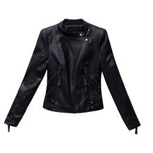 2020 New Autumn Women Pu Leather Jacket Woman Zipper Short Coat Female Black Punk Bomber Faux Leather Outwear spring  Blazer 2024 - buy cheap