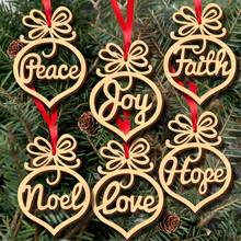 6Pc Merry Christmas Decorations For Home Wooden Hollow Ornament Christmas Tree Hanging Pendant Decoration Xmas Decor #WO 2024 - buy cheap