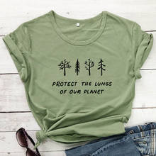 Camiseta con estampado de los pulmones de nuestro planeta, camiseta informal Grunge de verano, camiseta estampada vegana, eslogan de Save The Earth, Camisetas Tumblr 2024 - compra barato