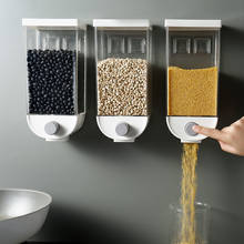 Caja de almacenamiento de alimentos de grano, tanque montado en la pared, barril de arroz de cereales para el hogar, lata sellada, 1000/1500ml 2024 - compra barato