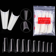 CHNRMJL 500Pcs/bag Half French False Nail Tips Flat Shape Long Ballerina Clear/Natural UV Gel Acrylic Tips Fake Nails Manicure 2024 - buy cheap