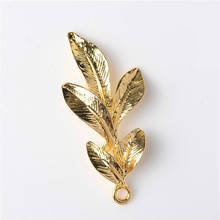 20PCS 22*46mm Fashion Metal Alloy Gold/KC Gold/Silver Color Leaves Branch Pendant Charm Findings For Jewelry Making 2024 - buy cheap