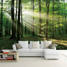 Custom 3D Photo Wallpaper Woods Sunlight Green Forest Wall Painting Bedroom Living Room Sofa TV Background Papier Peint Mural 3D 2024 - buy cheap