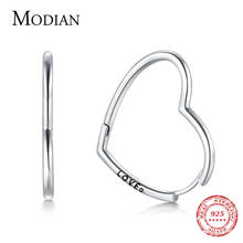 Modian New Sale 100% 925 Sterling Silver Heart Love Luxury Hoop Earrings Fashion Dangale Earring For Women Party Fine Jewelry 2024 - buy cheap