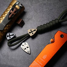 Cordón de cobre con forma de cruz, herramienta EDC para decorar, cuchillo, joyería, cuerda de paracaídas, cuentas de Paracord 2024 - compra barato