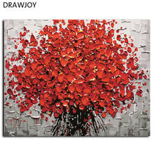DRAWJOY-pintura al óleo moderna con diseño de flores para decoración del hogar, pintura por números sobre lienzo, para sala de estar, 40x50 2024 - compra barato
