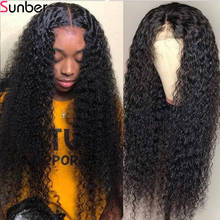 Sunber Jerry Curly Human Hair Wigs 5x5 HD Lace Closure 180% Density Pre Plucked Remy Hair 13x4 Lace Frontal Brazilian Scarf Wigs 2024 - buy cheap