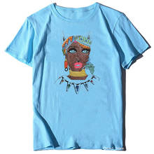 Черная рубашка для девочек, меланин, женский летний топ, Синяя женская футболка, женская футболка большого размера, футболка на заказ, оптовая продажа, женская одежда 2024 - купить недорого
