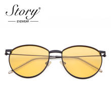 STORY fashion oval sunglasses women men 2019 brand designer vintage black classics alloy small round sun glasses shades S3807K 2024 - buy cheap