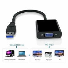 Convertidor USB 2,0/3,0 a VGA, adaptador de pantalla múltiple, tarjeta gráfica de vídeo externa, convertidor portátil USB a VGA 2024 - compra barato