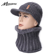 Winter Hats Scarf Set For Men Women Skullies Beanie Hat Winter Cap Wool Scarf Caps Set Balaclava Mask Gorras Bonnet Knitted Hat 2024 - buy cheap