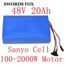 2000W 48V 20AH  With Sanyo cell 50A BMS motor electric bike battery 48V electric motorcycle e tricycle battery 2024 - buy cheap