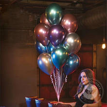 5-18 polegada pérola brilhante metal balões de cromo grosso metálico balão hélio bolas de ar globos casamento feliz aniversário decoração da festa 2024 - compre barato