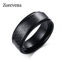 Мужское кольцо в стиле панк из углеродного волокна Mostyle, черное обручальное кольцо из нержавеющей стали 8 мм, ювелирные изделия 2024 - купить недорого