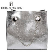 Herald Fashion Женская сумка на плечо с металлическими цветами, сумка-тоут из искусственной кожи с заклепками, вместительные женские сумки 2024 - купить недорого