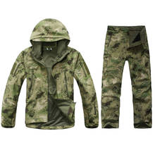 Армейский тактический Софтшелл TAD костюмы для мужчин камуфляжная одежда для охоты на открытом воздухе Спорт Туризм ветрозащитная водонепроницаемая куртка с капюшоном + брюки 2024 - купить недорого