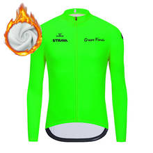 STRAVA Team Winter Thermal Fleece Cycling Clothes Men Long Sleeve Jersey Suit Outdoor Riding Bike MTB Clothing Bib Pants Set 2024 - buy cheap