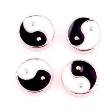 F1058 20Pcs/lot Round black white Tai Chi Yin and Yang Bagua Alloy Metal Floating Locket Charms Fit Memory Glass Living Locket 2024 - buy cheap