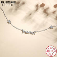 ELESHE Real 925 Sterling Silver Shiny Zircon Mama Necklace for Women beautiful Butterfly Pendant Necklace Jewelry party gift 2024 - buy cheap