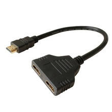 Adaptador de Cable divisor macho a hembra, convertidor HDMI, Cable compatible con puerto de pantalla para HD DVD LCD TV, 1 entrada y 2 salidas, en oferta 2024 - compra barato