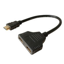 Adaptador de cabo divisor macho para fêmea, 1 entrada e 2 saídas, conversor hdmi-compatível com hdmi, porta de exibição para hd, dvd, lcd e tv, imperdível 2024 - compre barato