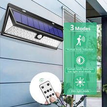 Lámpara Solar LED con Sensor de movimiento para exteriores, foco alimentado por energía Solar, 3 modos, para decoración de jardín y calle, lámpara de pared, 118 2024 - compra barato
