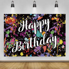 Glow Neon Birthday Backdrops for Photography Retro Disco Hip Hop Crazy Party Background Colorful Splatter Laser Ray Dark Night 2024 - buy cheap