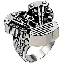 Мотоциклетное байкерское кольцо на палец, геометрическое регулируемое кольцо на палец из нержавеющей стали, готическое кольцо в стиле панк, хип-хоп, рок 2024 - купить недорого