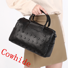 100% cowhide Luxury Handbags Rivet decoration Women Bags Designer Crossbody Bags Women Small Messenger Bag Women's Shoulder Bag 2024 - buy cheap