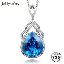 Jellystory Trendy Silver 925 Jewelry Pendant Necklace with Water Drop Shape Sapphire Zircon Gemstone Women Pendants Wedding Gift 2024 - buy cheap