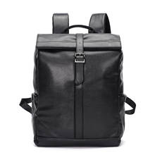 Men's Laptop PU Leather Backpack Youth Large Travel Shoulder Bag Men Teenagers School Khapsack For Male Military Rucksack 2024 - buy cheap