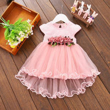 Baby Girl Floral Princess Dress Summer Toddler Infant Girls Sleeveless Mesh Round Neck Tutu Dresses Kids Birthday Party Clothes 2024 - buy cheap