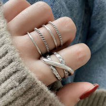 Широкое кольцо серебряного цвета, женские модные кольца на палец, многослойное кольцо из нержавеющей стали, стильное корейское кольцо в стиле хип-хоп 2024 - купить недорого